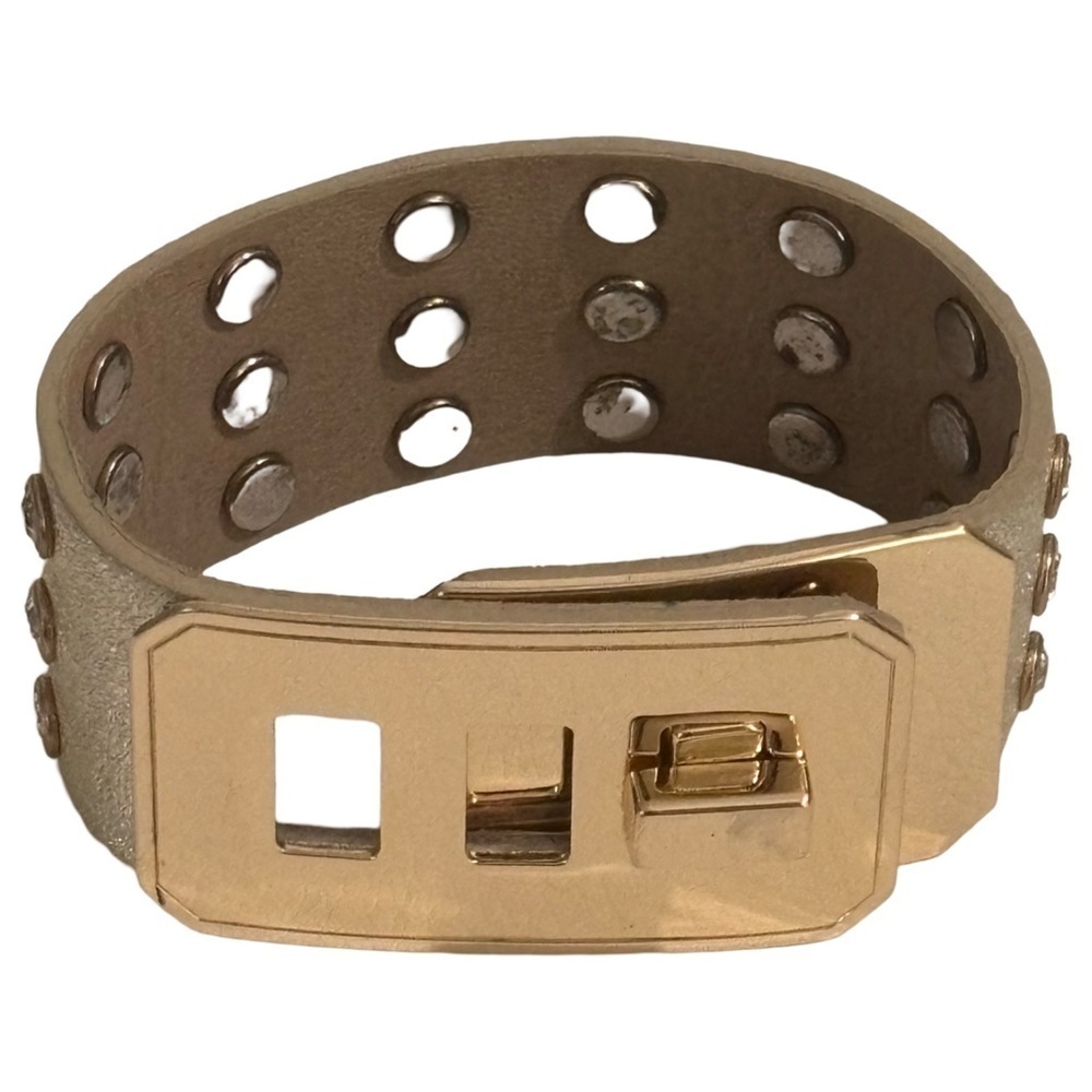 Natasha leather rhinestone studded adjustable bracelet band
